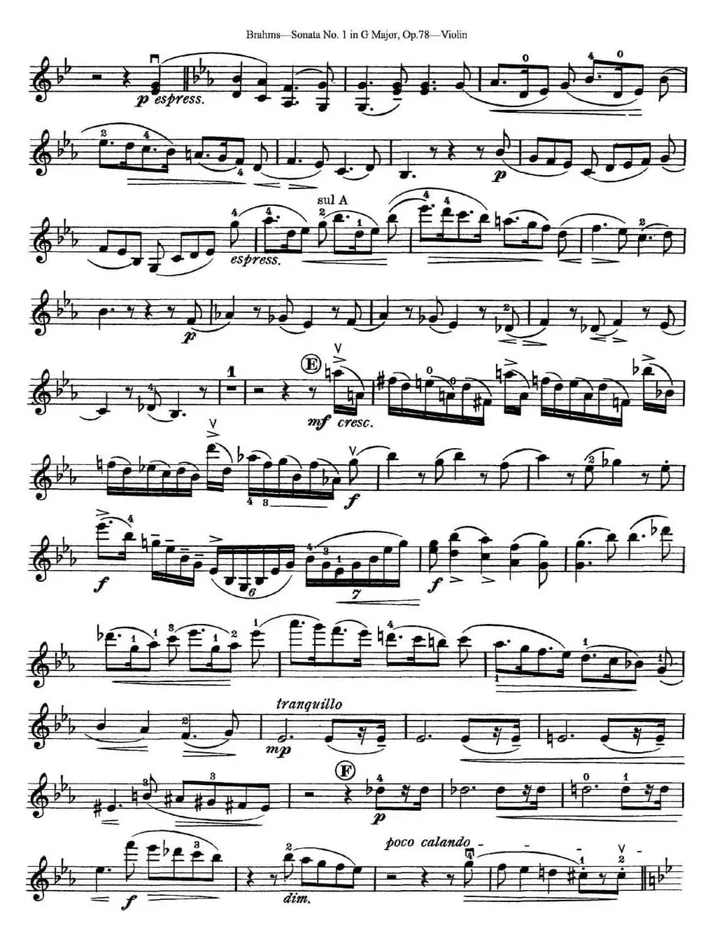 Violin Sonata No.1 in G Major Op.78