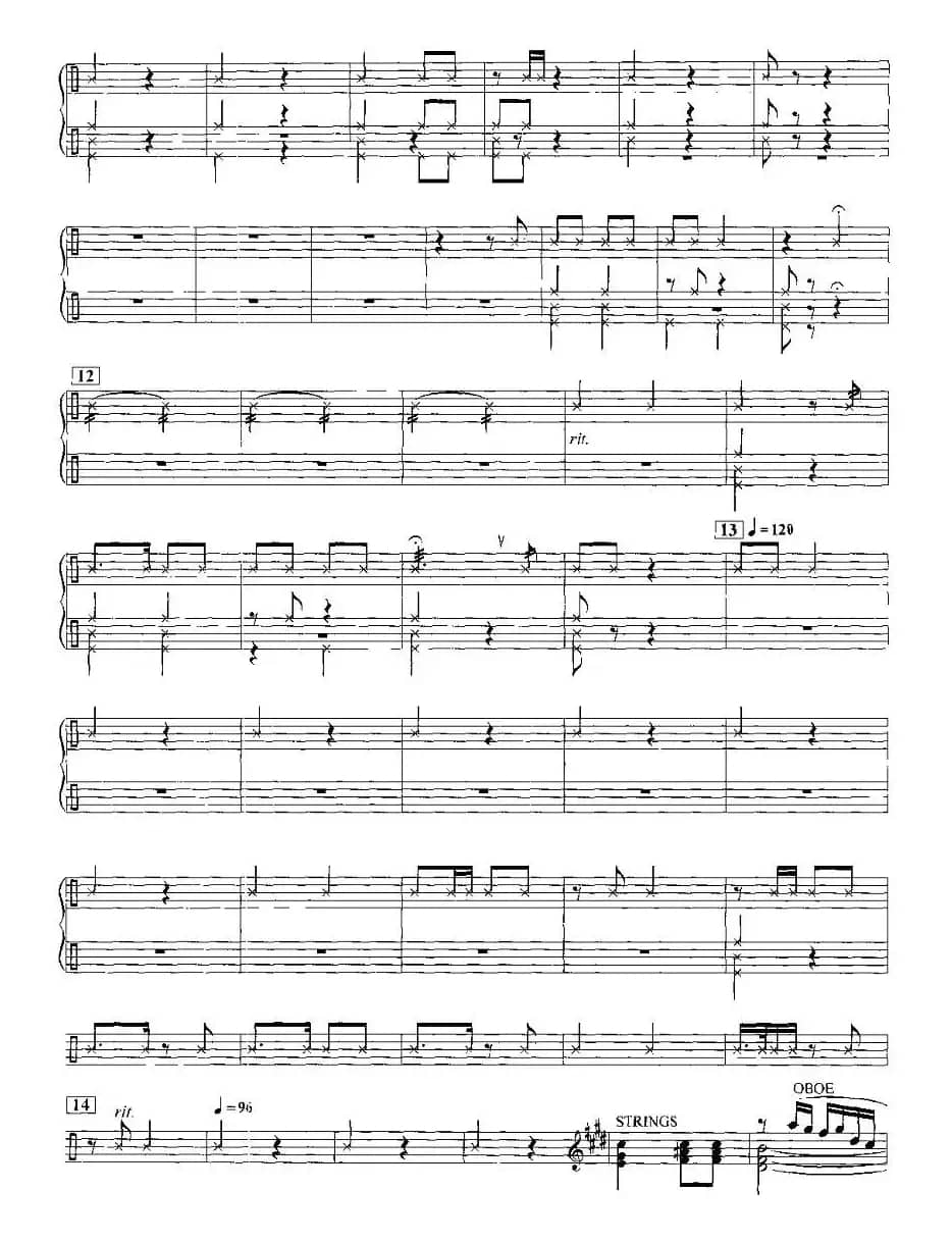 打虎上山（电子琴重奏曲—第四声部分谱）