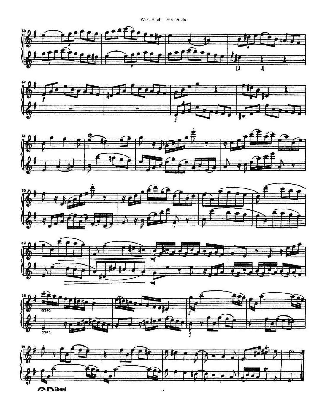 W.F.巴赫—六首二重奏练习曲（1）