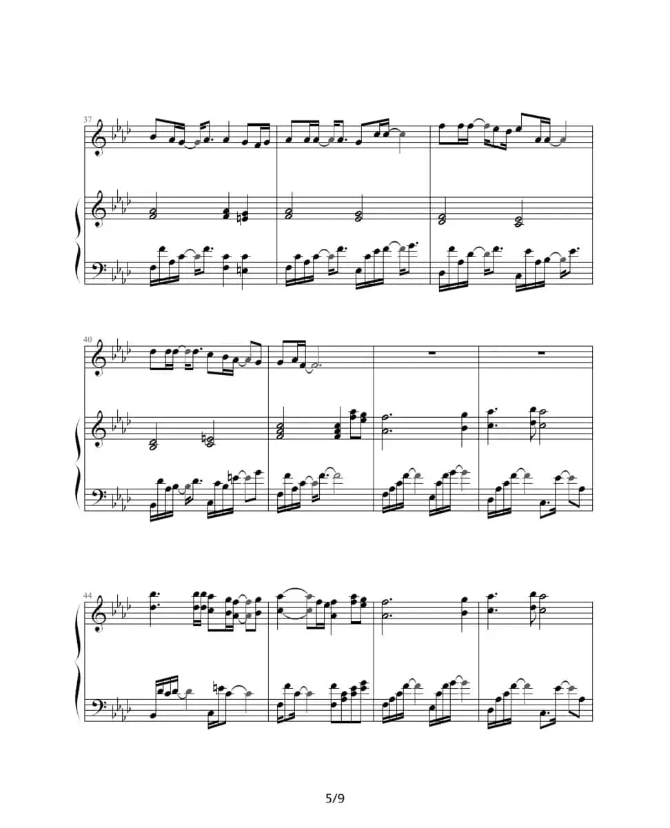 夜曲（周杰伦作曲、巴特尔编配版、钢琴伴奏谱）