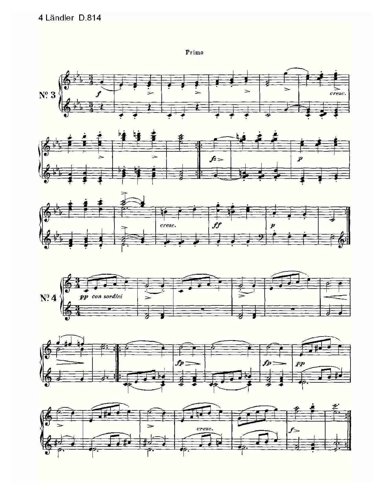 4 Ländler D.814（4 兰德勒舞曲 D.814）