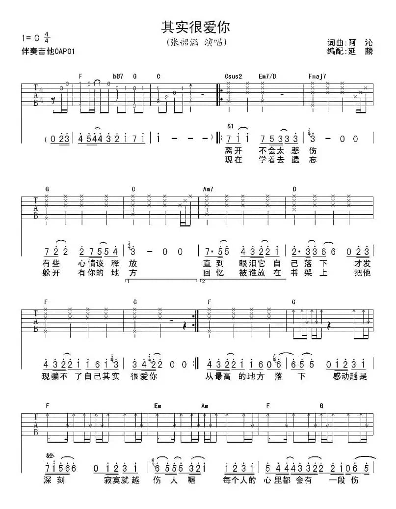其实很爱你（延麟编配版）