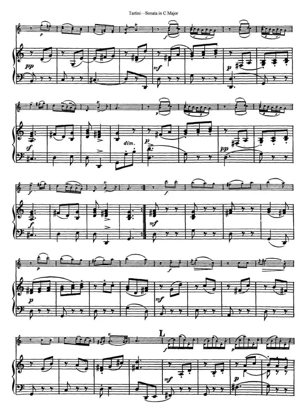 Violin Sonata in C Major（小提琴+钢琴伴奏）