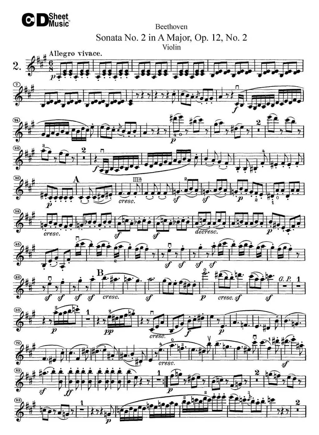 Violin Sonata No.2 in A Major Op.12 No.2