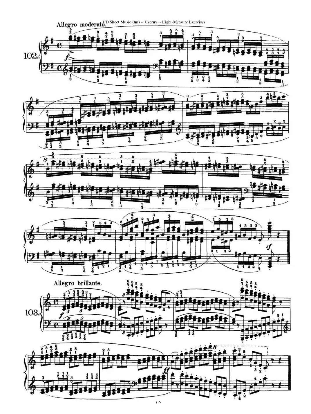 160 Eight- Measure Exercises.Op.821（车尔尼160首钢琴八小节练习曲（88——103））