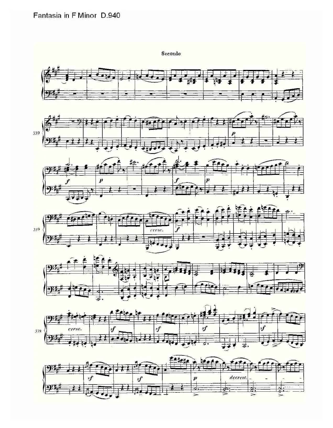 Fantasia in F Minor D.940（F小调幻想曲D.940）