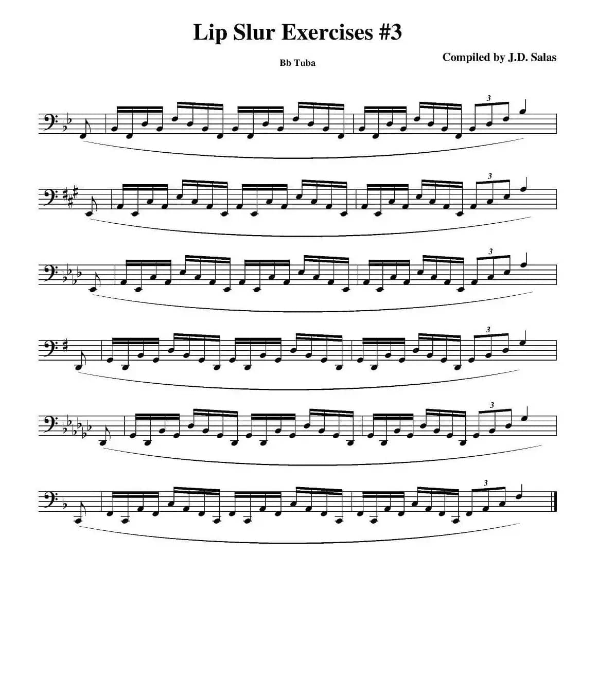 Lip Slur Exercise - Bb Tuba（大号练习教材选曲）