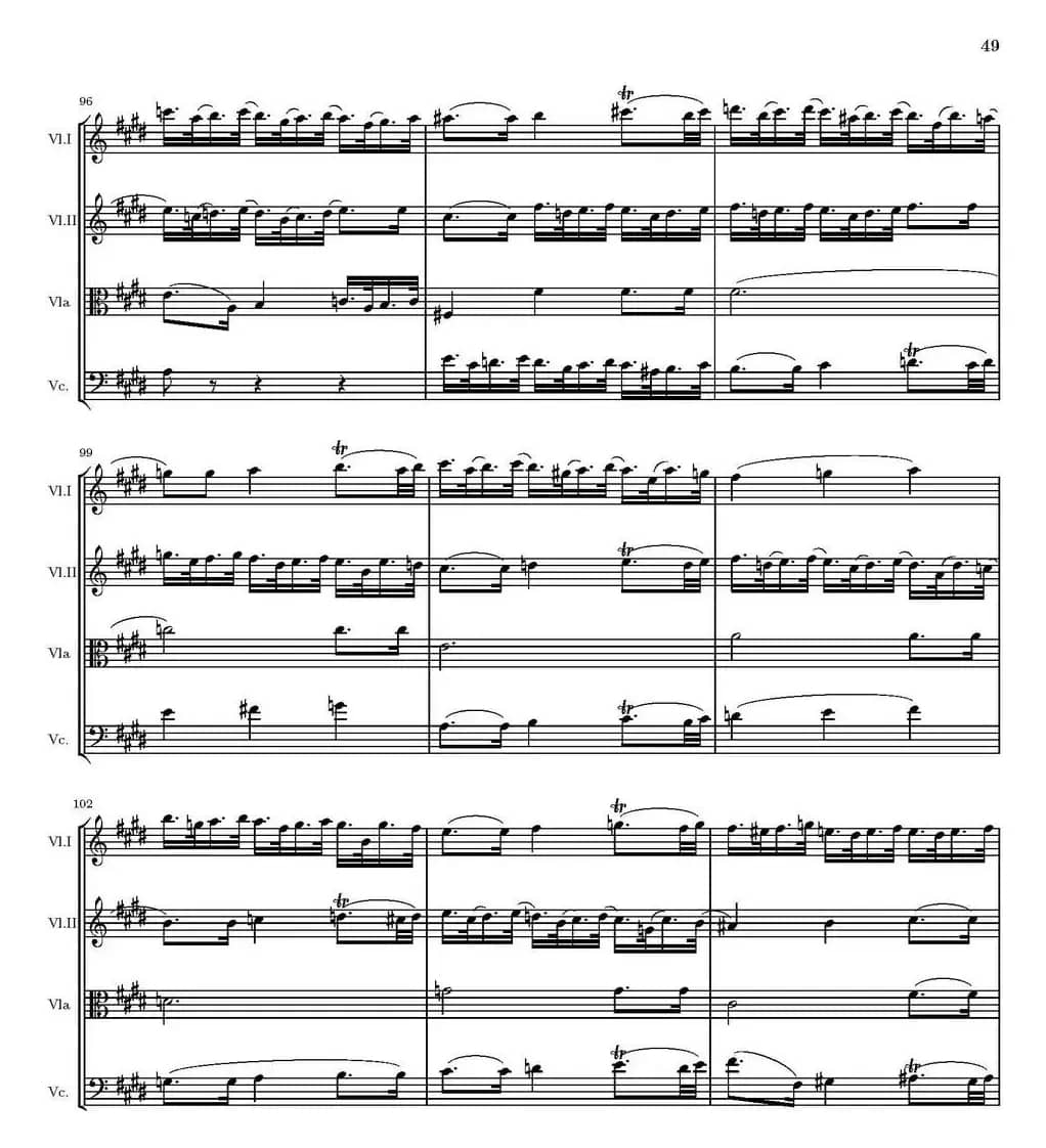 String Quartet nr.18 in E minor（E小调弦乐四重奏、P46-60）