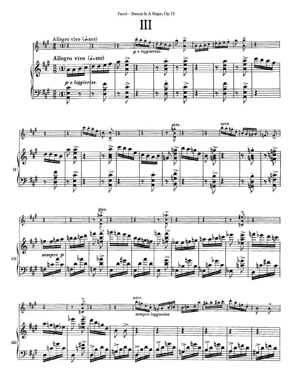 Violin Sonata No.1 Op.13（小提琴+钢琴伴奏）