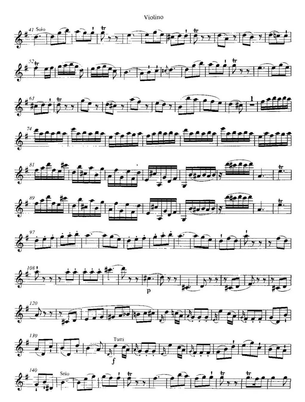 G大调第三小提琴协奏曲  KV216