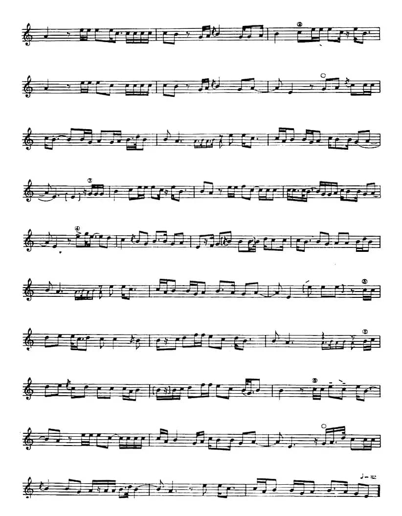 十二木卡姆：Ⅶ 埃介姆木卡姆 337——347（主旋律谱）