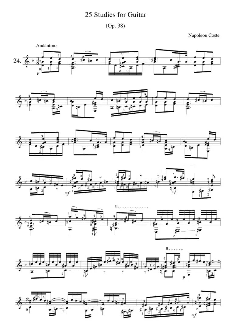 Napoleon Coste《25 Studies,Op.38》（STUDY 24）