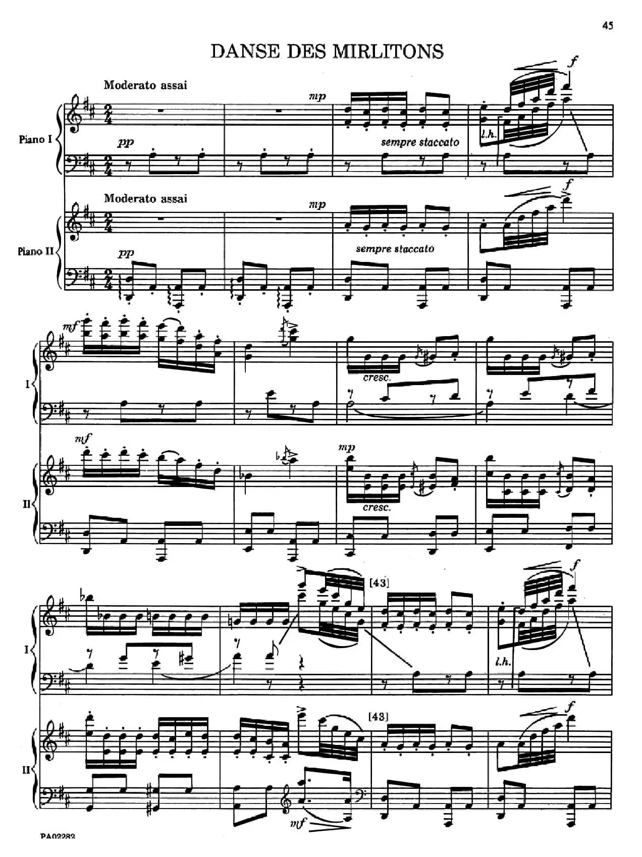 Nutcracker Op.71 芭蕾舞剧《胡桃夹子》（改编双钢琴版·第五部分）