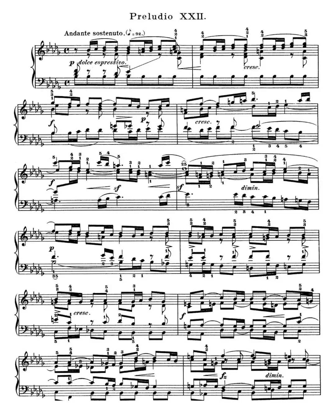 巴赫《平均律钢琴曲集·第一卷》之前奏曲（NO.22）