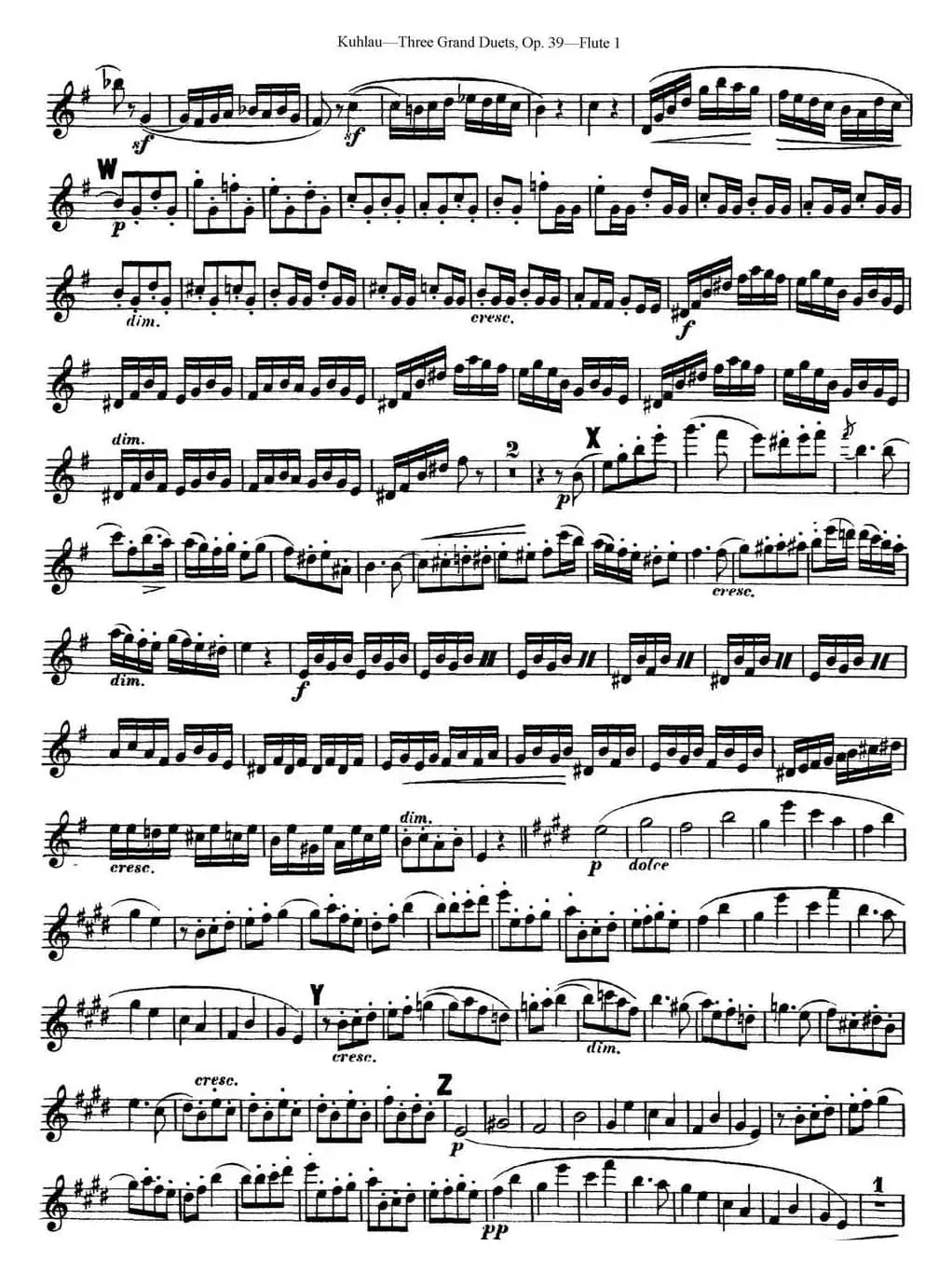 库劳长笛二重奏大练习曲Op.39——Flute 1（No.1）