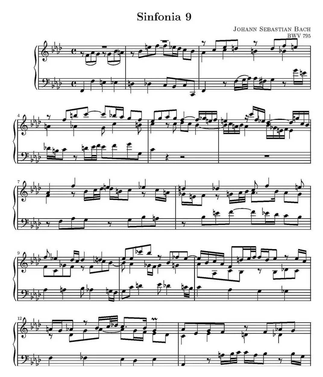 15首巴赫三部创意曲集（NO.9）