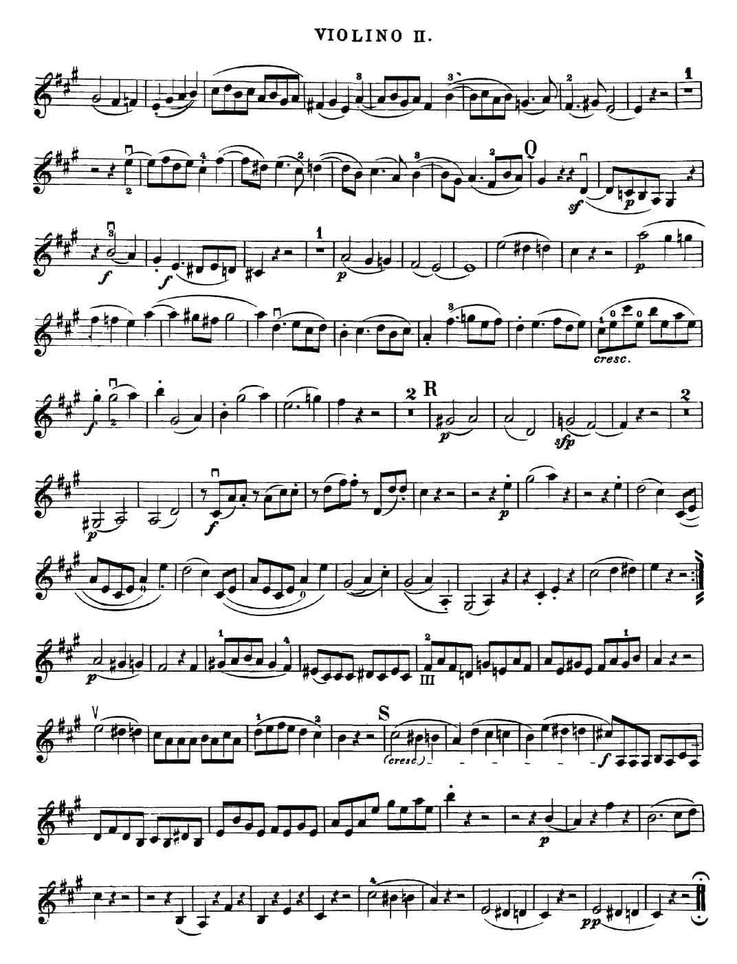 Mozart《Quartet No.18 in A Major,K.464》（Violin 2分谱）