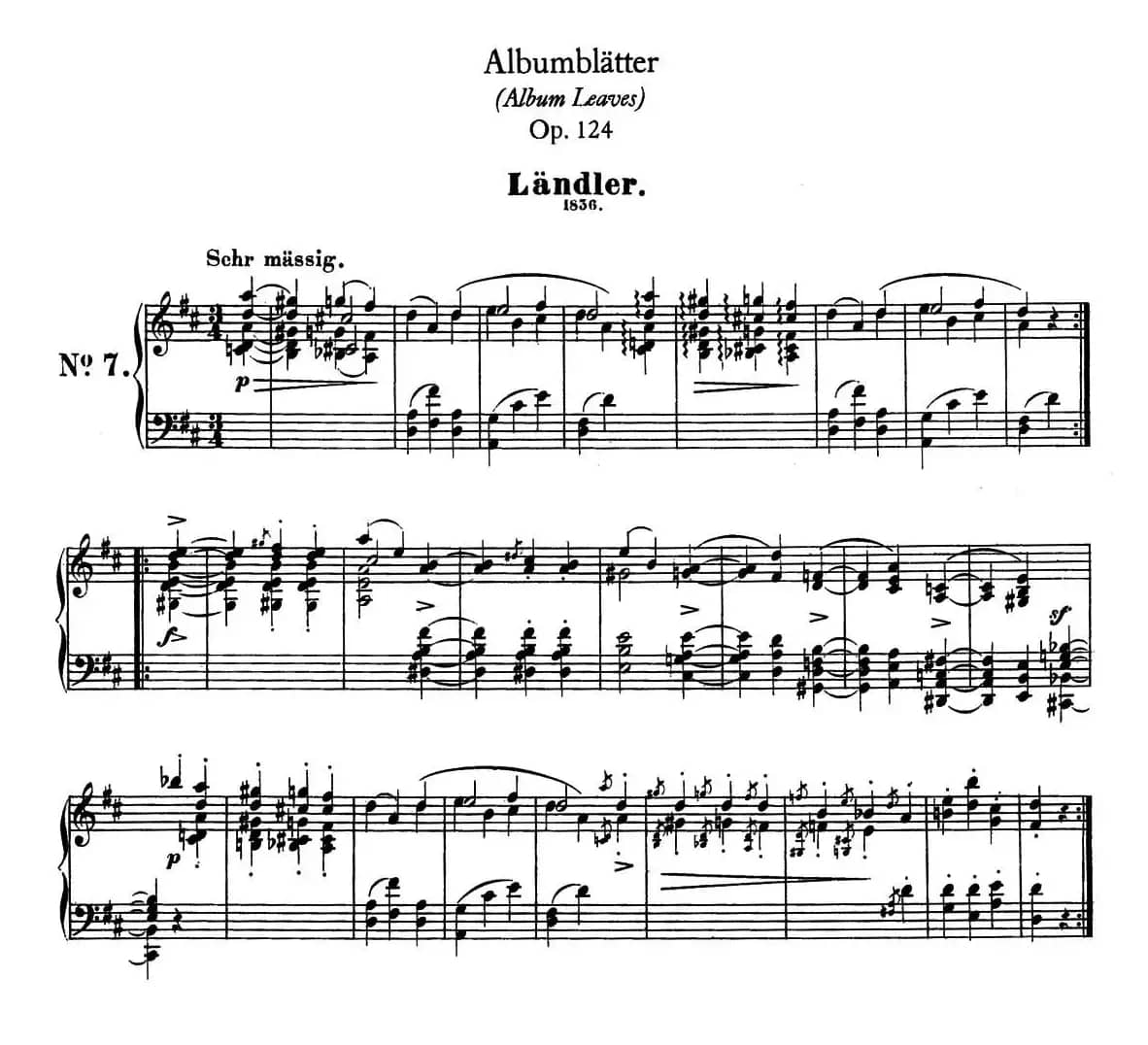 Albumblätter Op.124（纪念册页）（No.7）