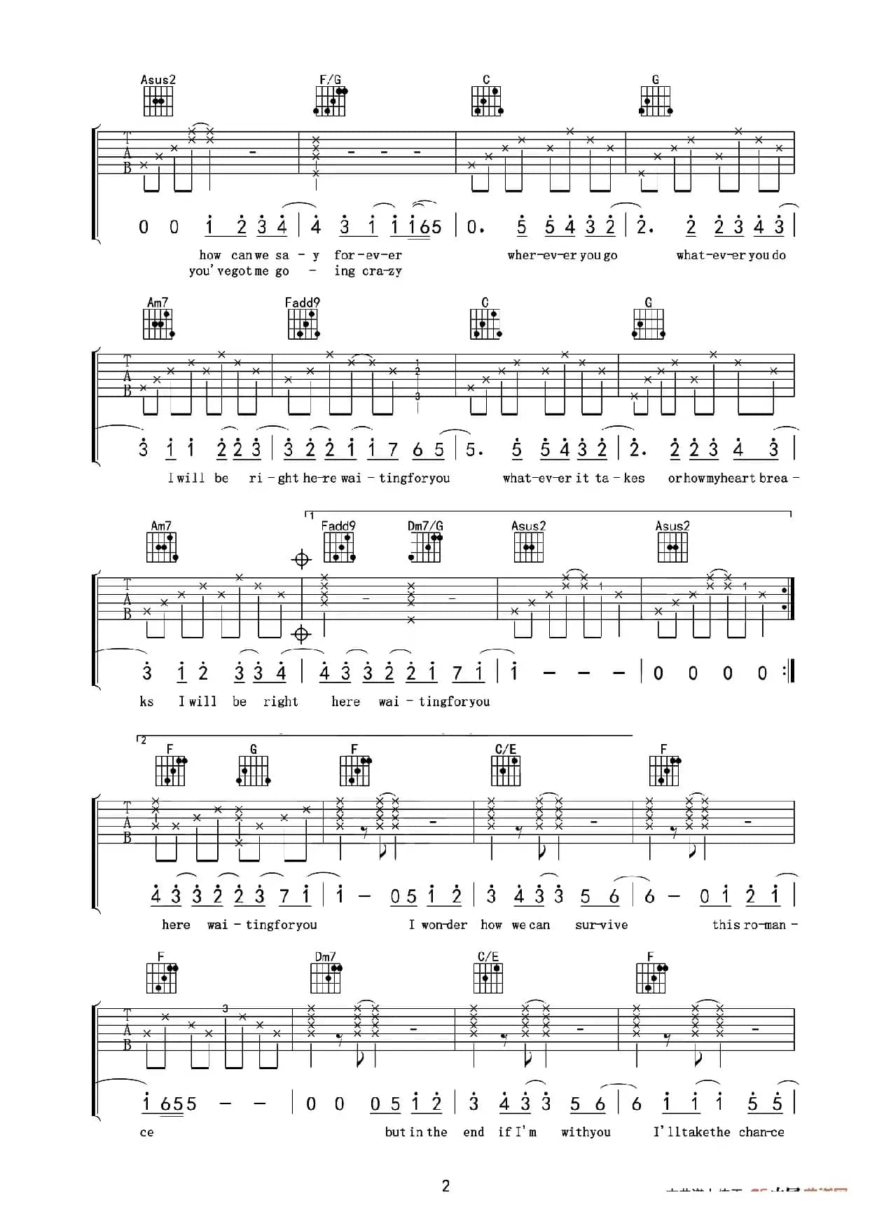 Right Here Waiting（此情可待）（老姚吉他编配版）