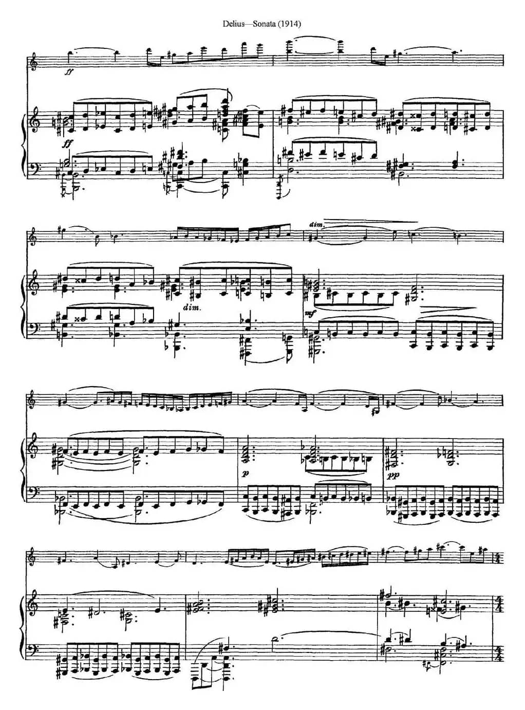 Delius Sonata（小提琴+钢琴伴奏）