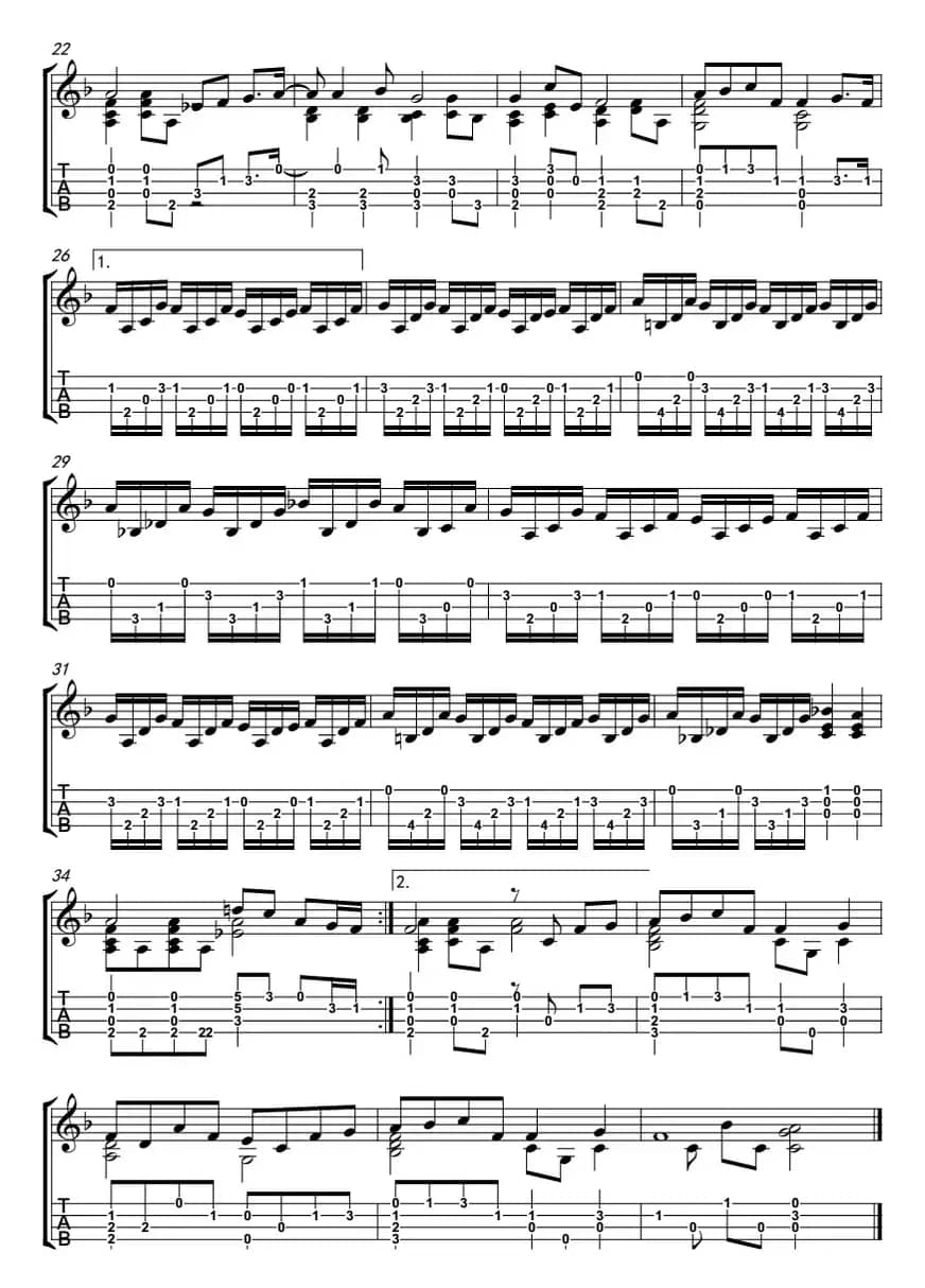 蒲公英的约定（尤克里里指弹谱）