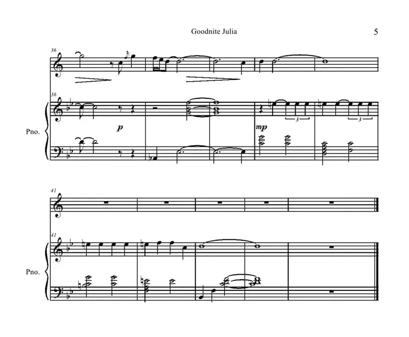 Goodnight Julia（小提琴+钢琴伴奏）