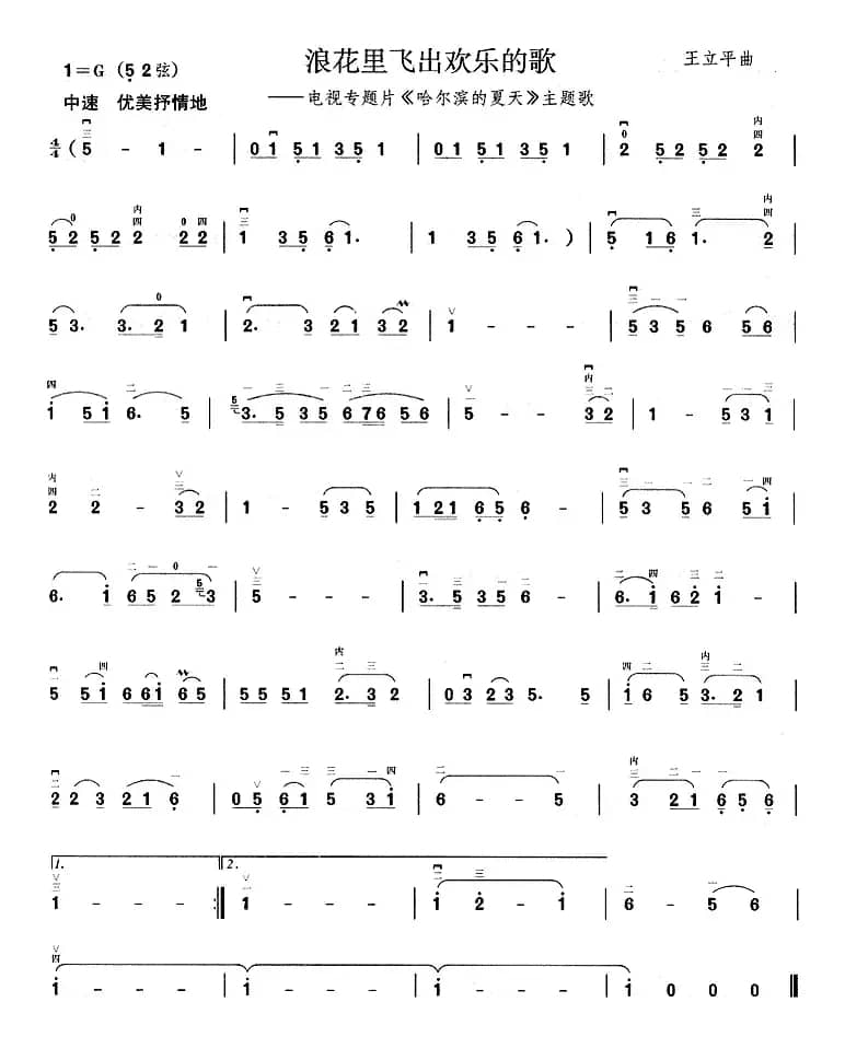 浪花里飞出欢乐的歌（电视片《哈尔滨的夏天》主题曲）