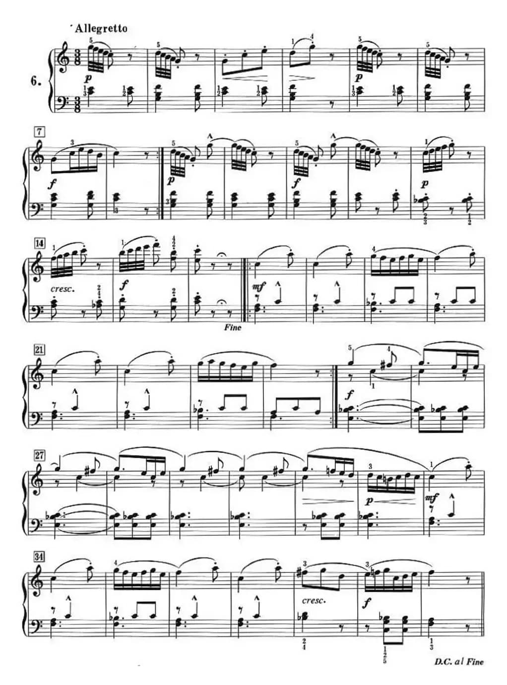 50首莱蒙钢琴练习曲 作品37（NO.6）