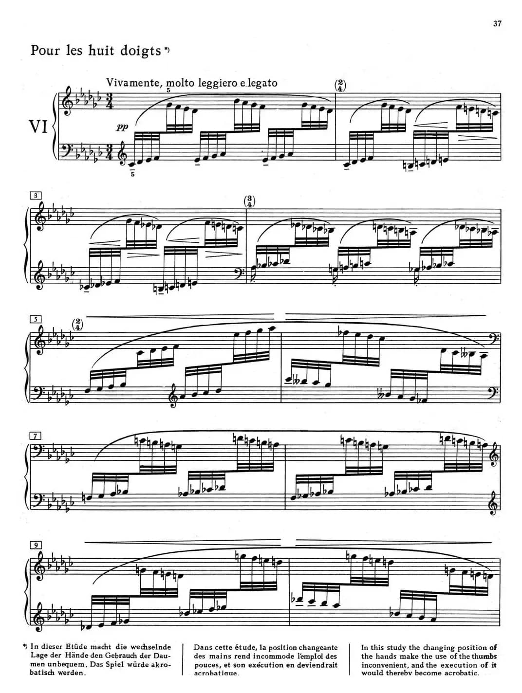 德彪西12首钢琴练习曲（6 八指练习v1.0 huit doigts）