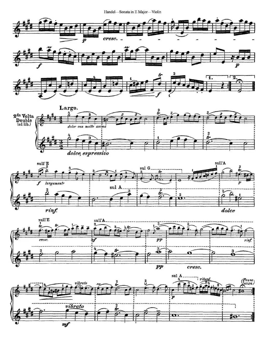 Violin Sonata No.6 in E major