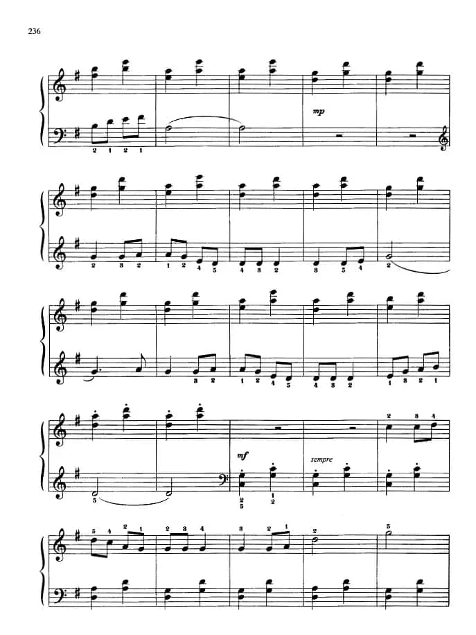 110首中国民歌钢琴小曲集：傍晚的牧场