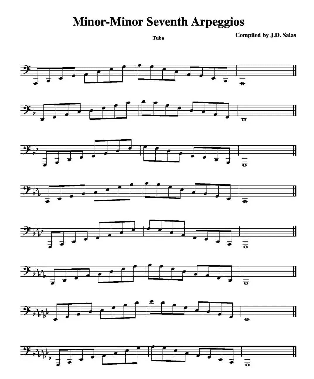 Minor-Minor 7th Arpeggios - Tuba（大号练习教材选曲）