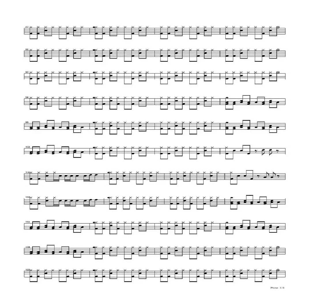 再见杰克（架子鼓谱）