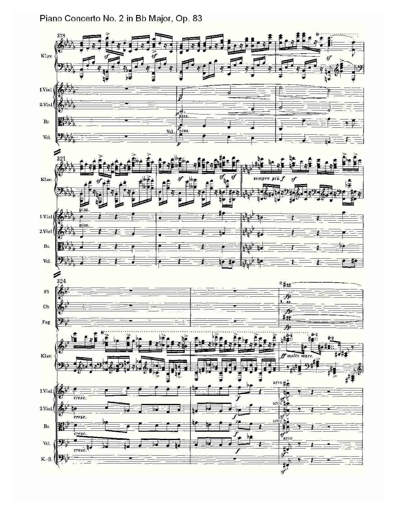 Bb大调钢琴第二协奏曲, Op.83第一乐章（二）
