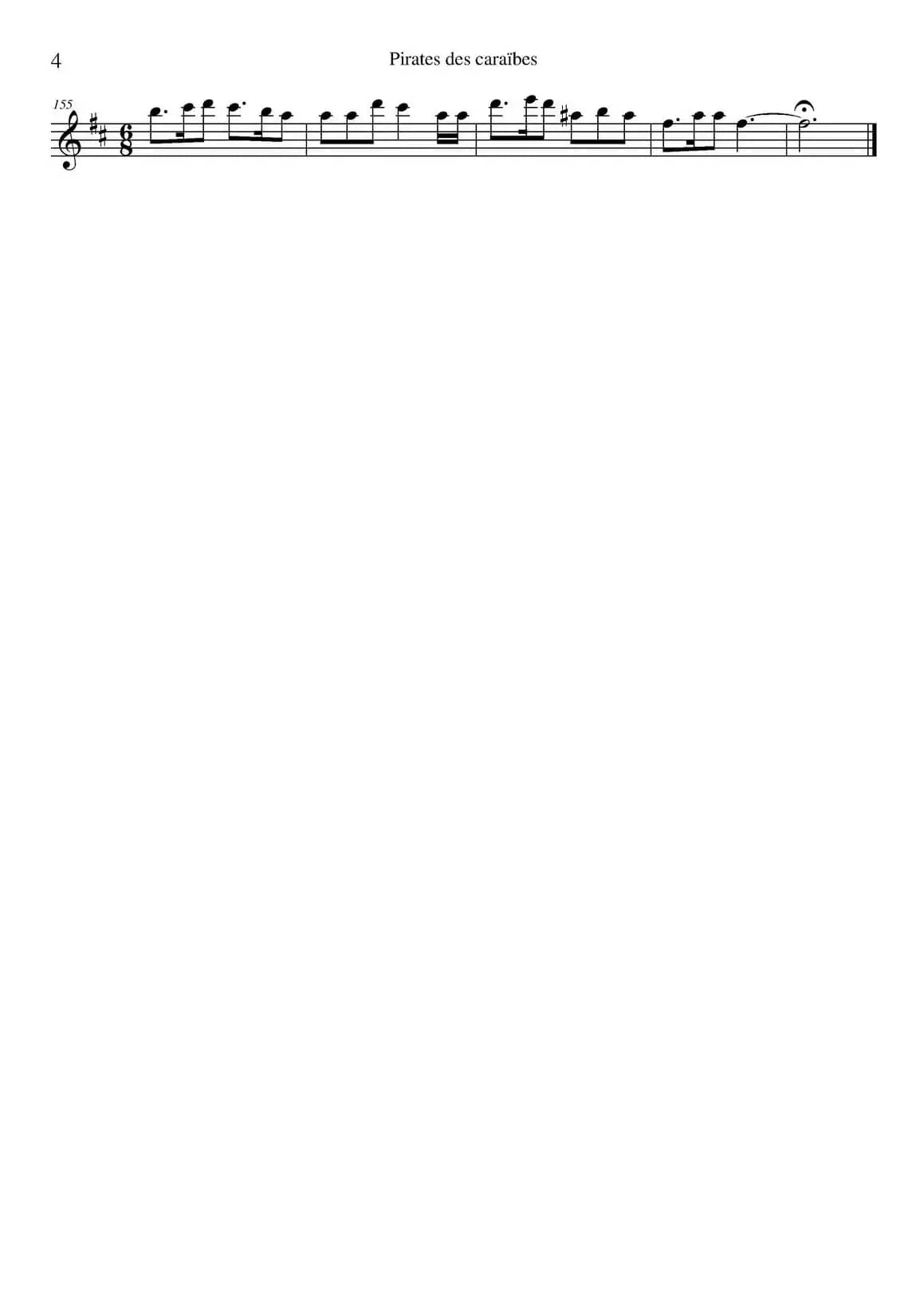 加勒比海盗（四重奏之中音萨克斯分谱）