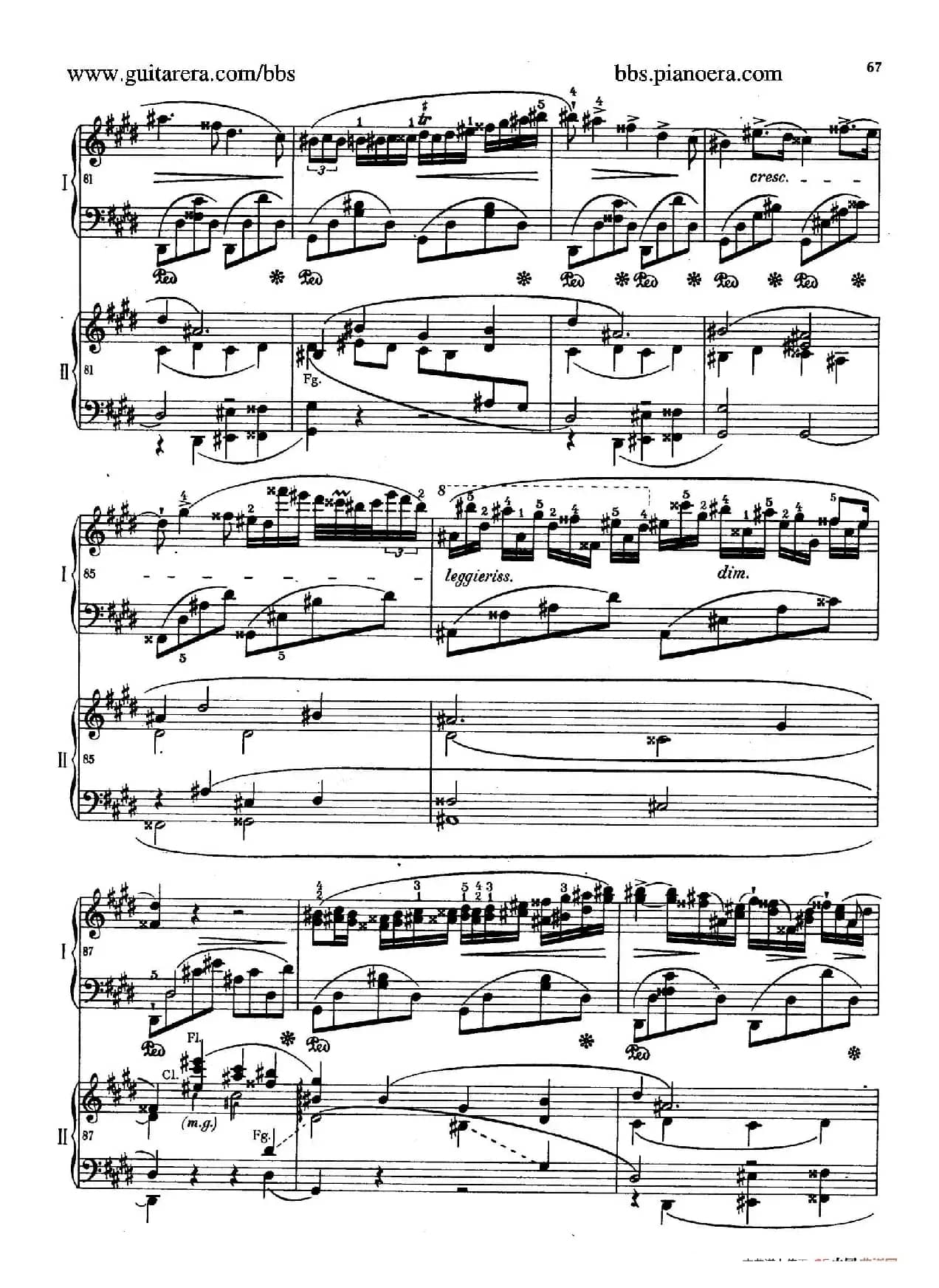 e小调第一钢琴协奏曲 Op.11（双钢琴版·第二乐章）