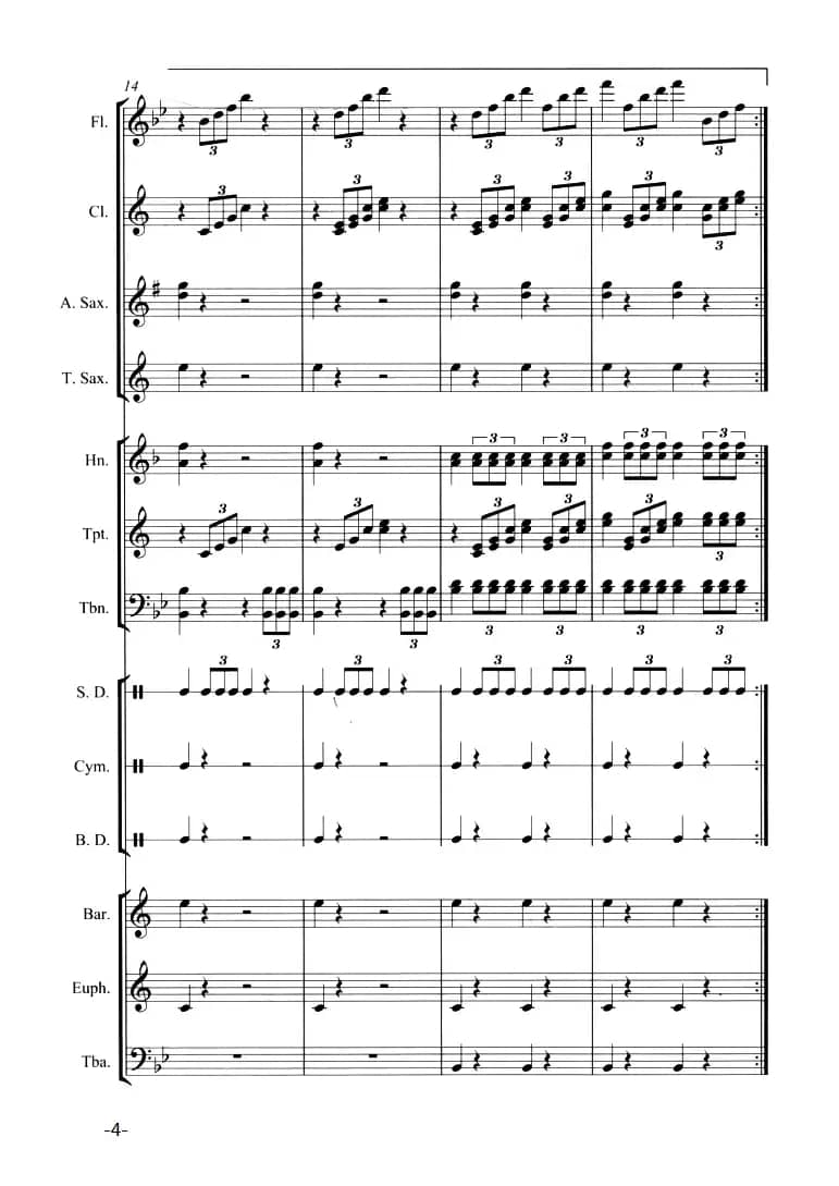 婚礼进行曲（管乐合奏总谱）