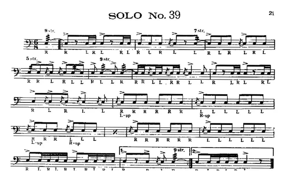 美国军鼓 SOLO No.36-40（爵士鼓谱）