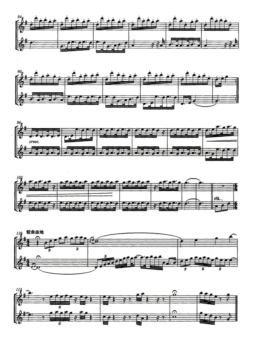 雁归草原（竖笛+箫 [五线谱]）