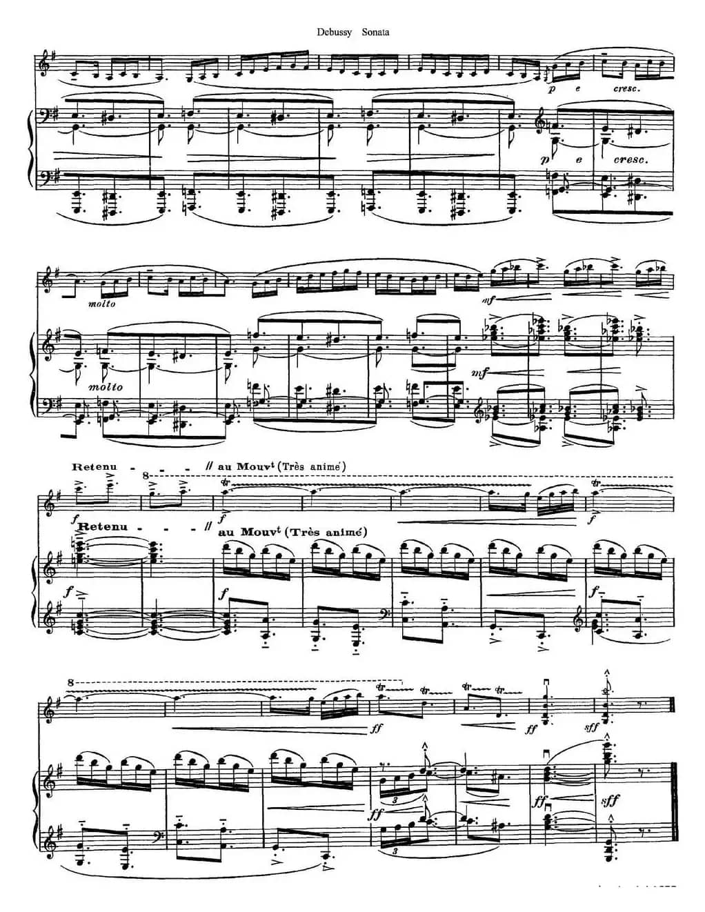 Debussy Sonata（小提琴+钢琴伴奏）