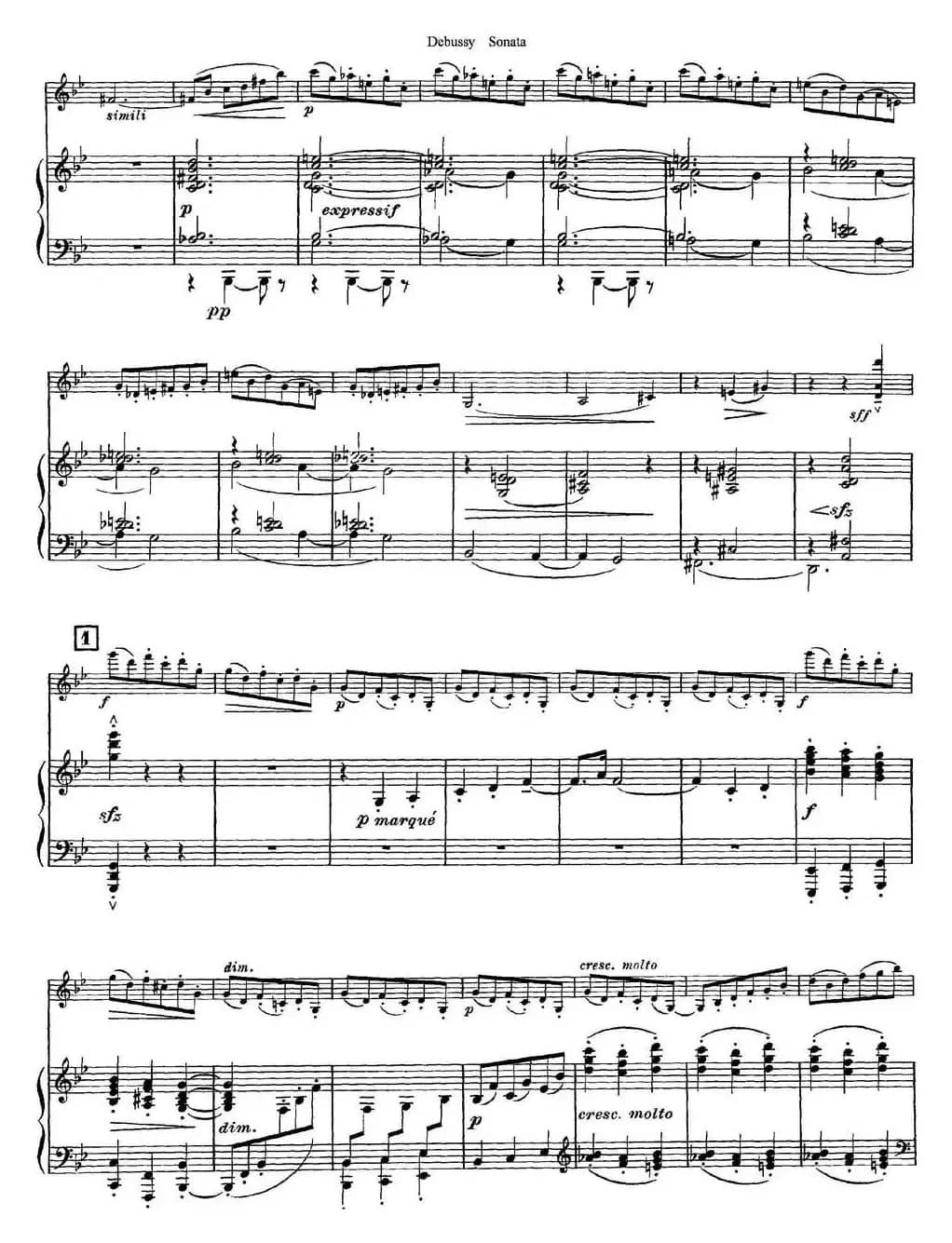 Debussy Sonata（小提琴+钢琴伴奏）