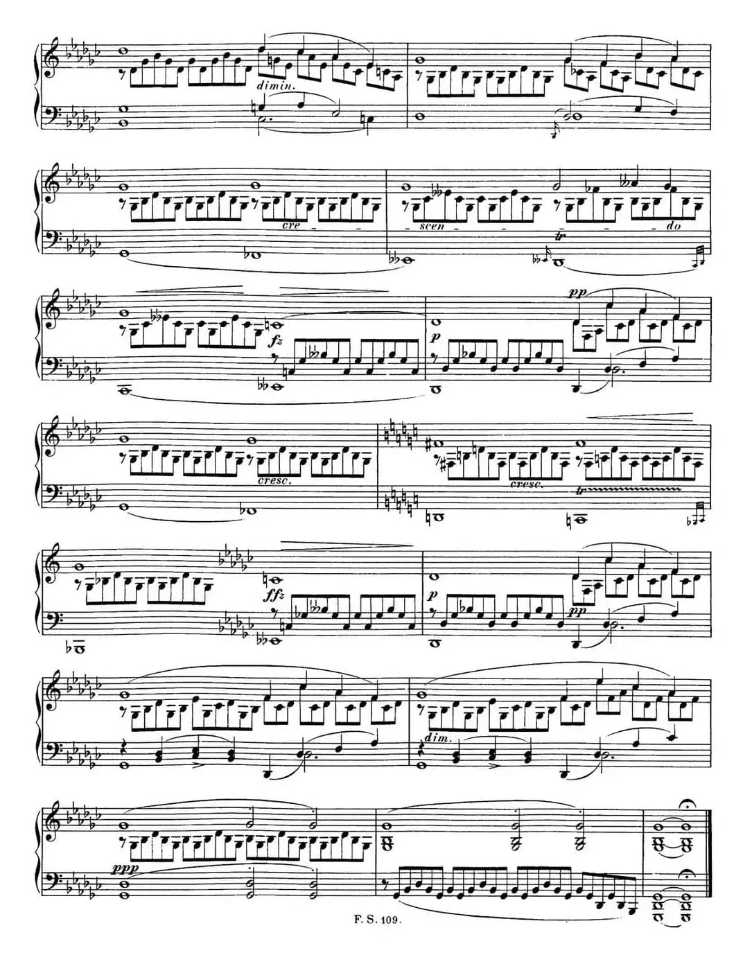 舒伯特降G大调即兴曲D.899，Op.90（NO.3）