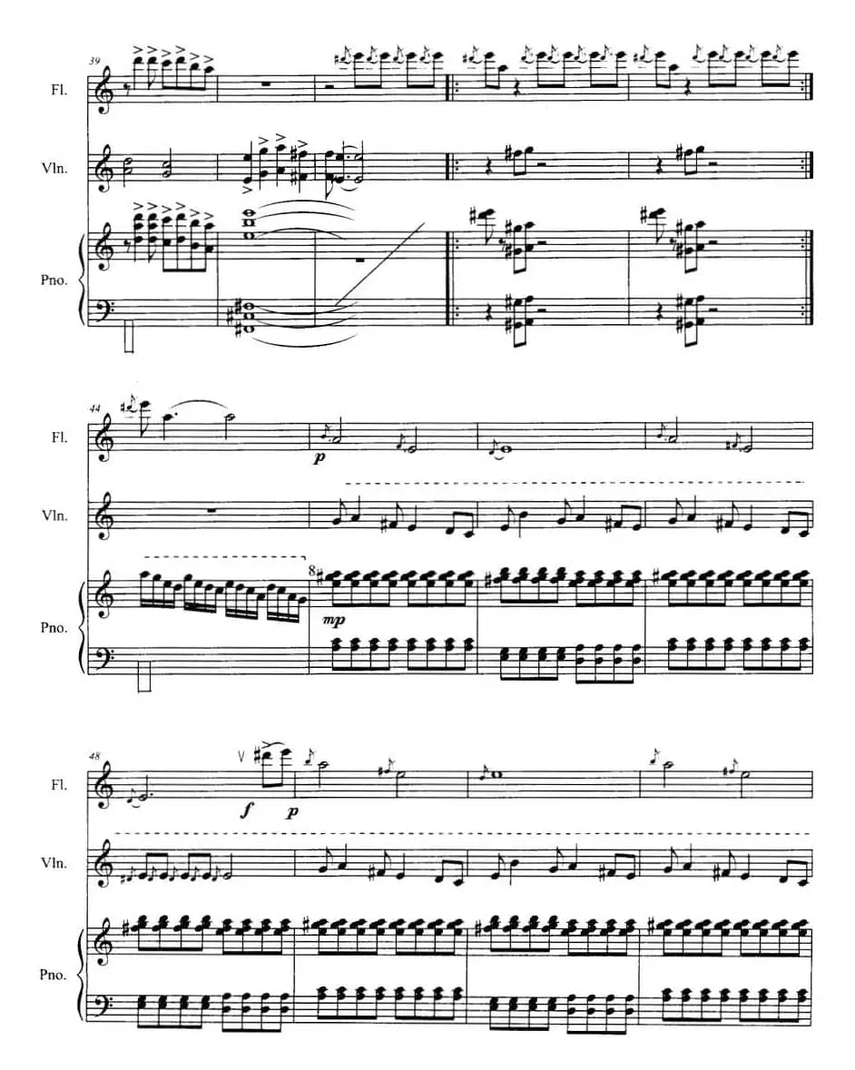 长笛与小提琴组曲：（四）乐舞四（带钢琴伴奏）