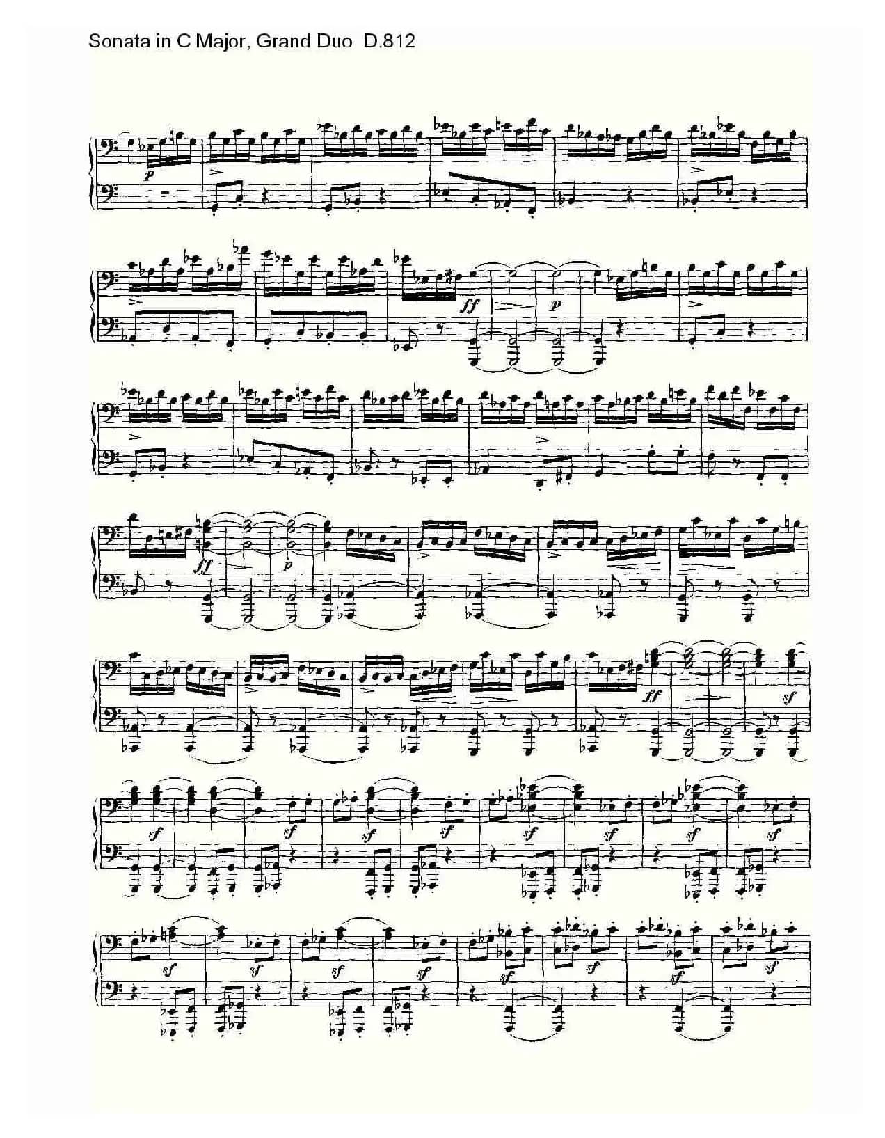 Sonata in C Major, Grand Duo D.812（Ｃ大调奏鸣曲，盛大的二重奏 ）