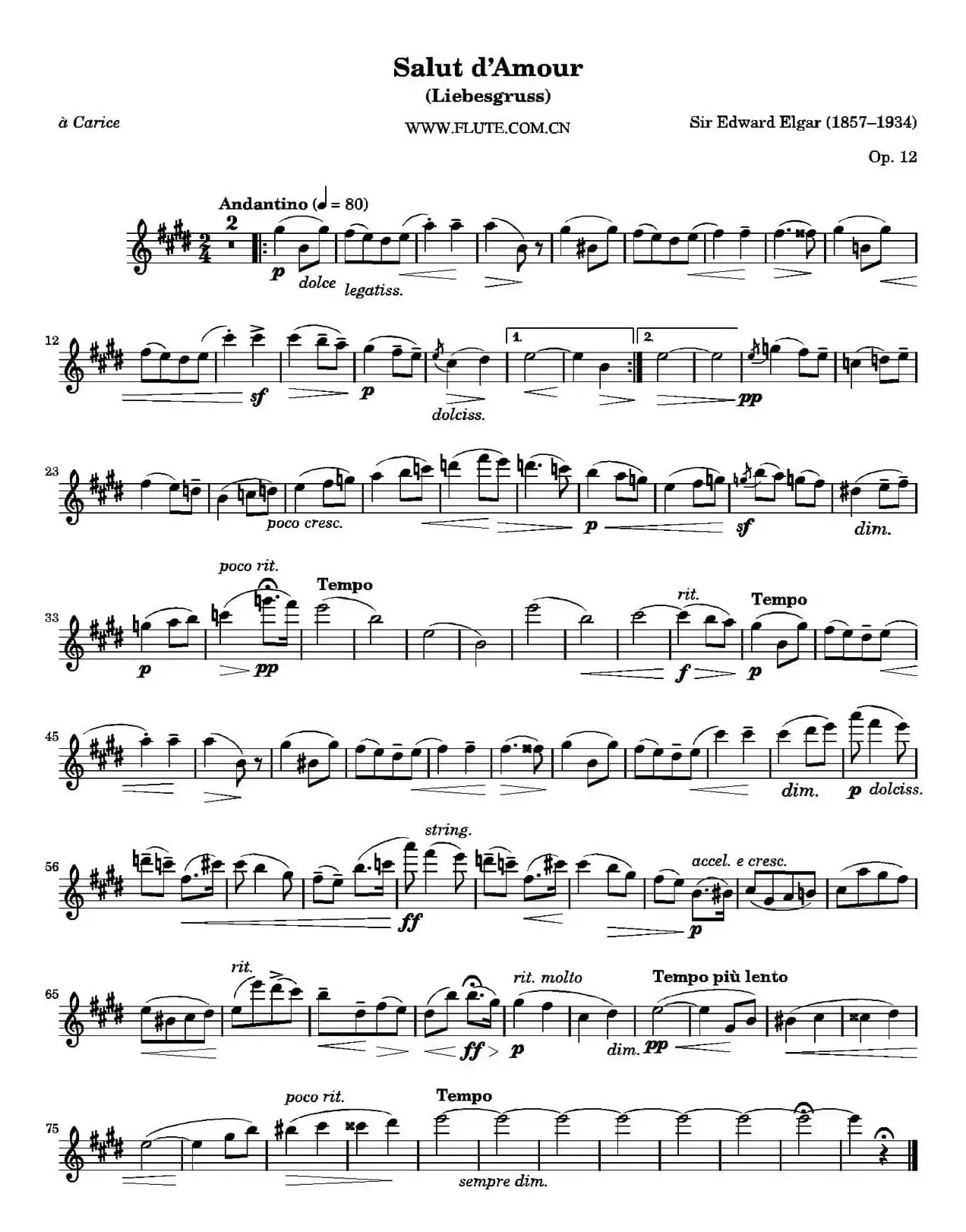 Salut d'Amour Op.12（爱的致意）