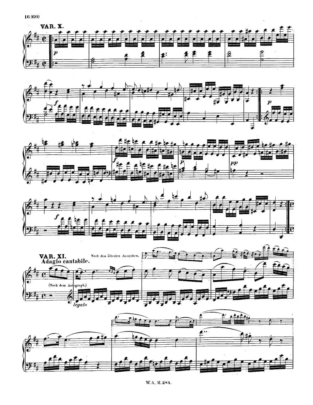 D大调第六钢琴奏鸣曲 KV.284