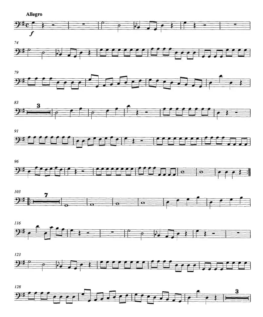 Mozart《String Quartet No.1 in G Major,K.80》（Cello分谱）