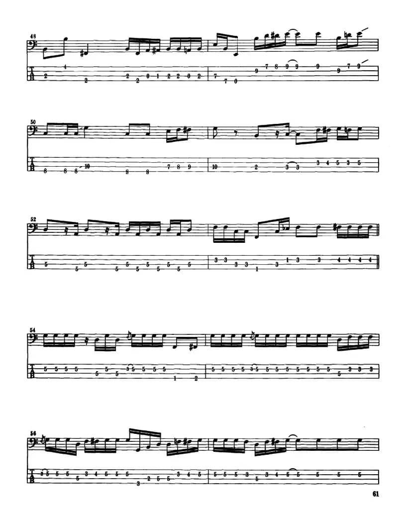 电贝司专业等级第六级（二、必弹曲目：独奏曲）