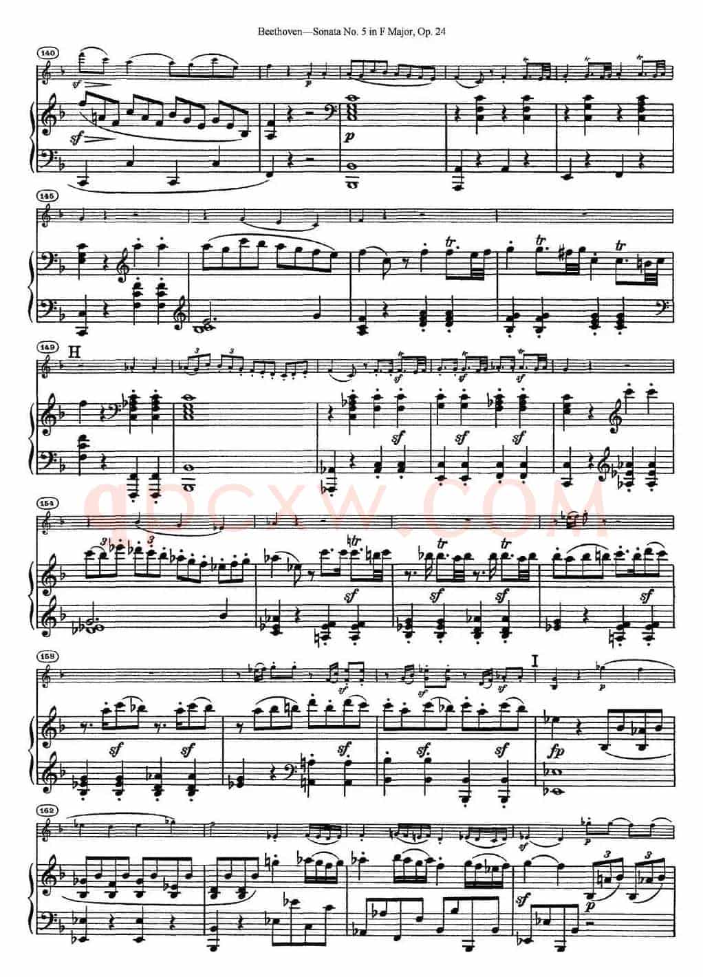 Violin Sonata No.5 in F Major Op.24（小提琴+钢琴伴奏）