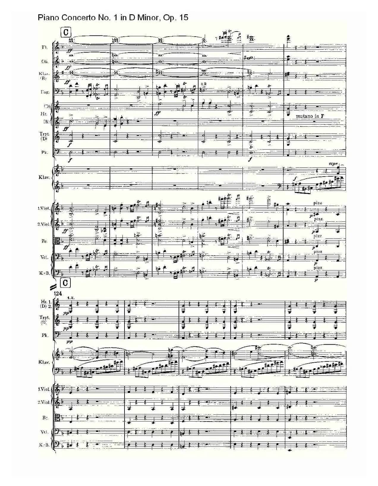D小调钢琴第一协奏曲, Op.15第一乐章（一）